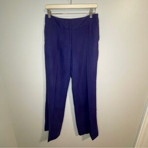 LOFT Julie Rich Purple Straight Leg Linen Pants